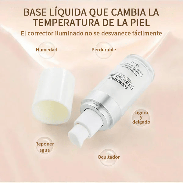 🎁Último día: compra 1 y llévate 1 gratis🎉Base de maquillaje que cambia de color para pieles maduras