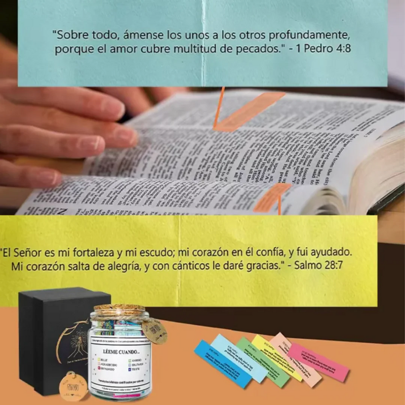 Tarro de versiculos biblicos - Palabra en Color