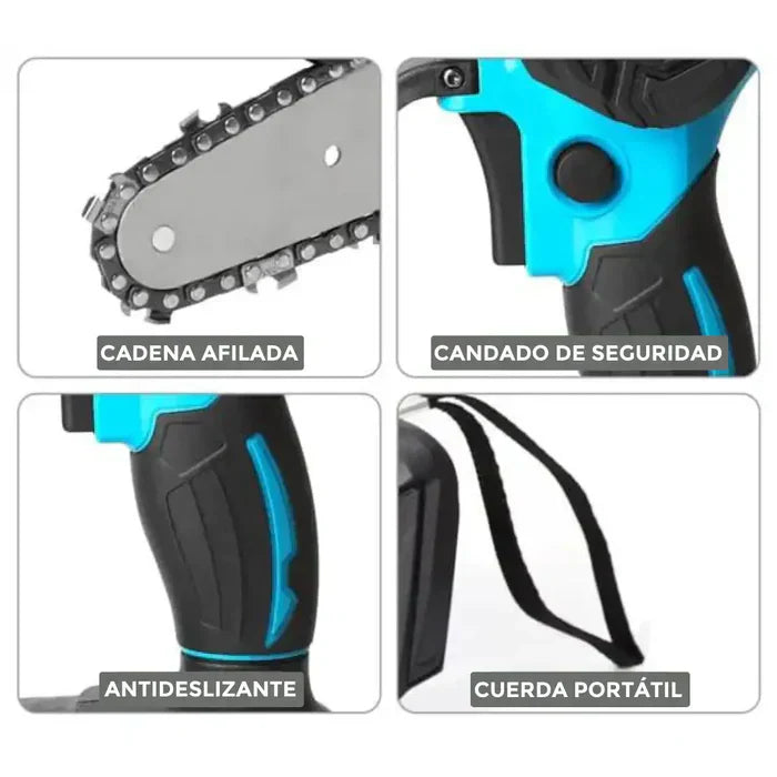 Mini Motosierra De Mano Portatil Recarga Original+ BATERIA EXTRA + Regalos