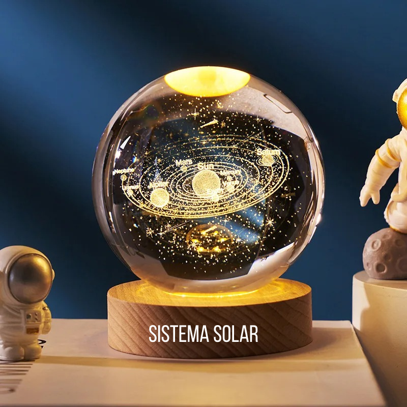 Lámpara 3D Esfera de Cristal Planetaria