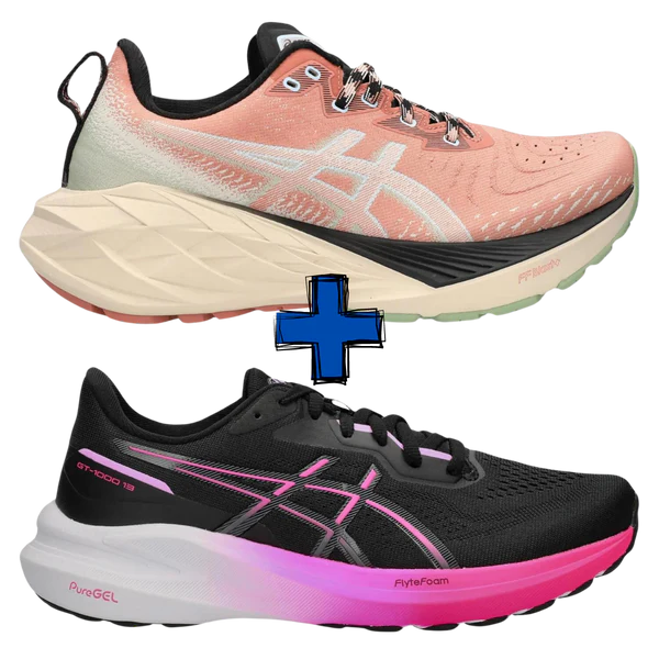 COMBO CON ZAPATILLAS ASICS Gt 1000 13 + ASICS Novablast 4 Tr mujer