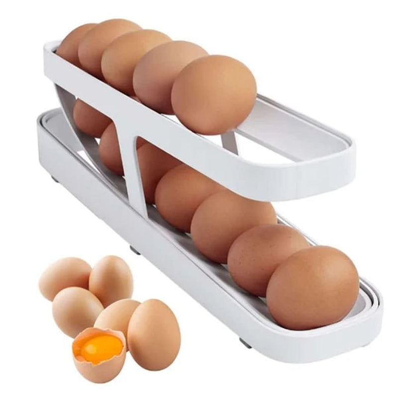 Organizador de huevos con desplazamiento automático