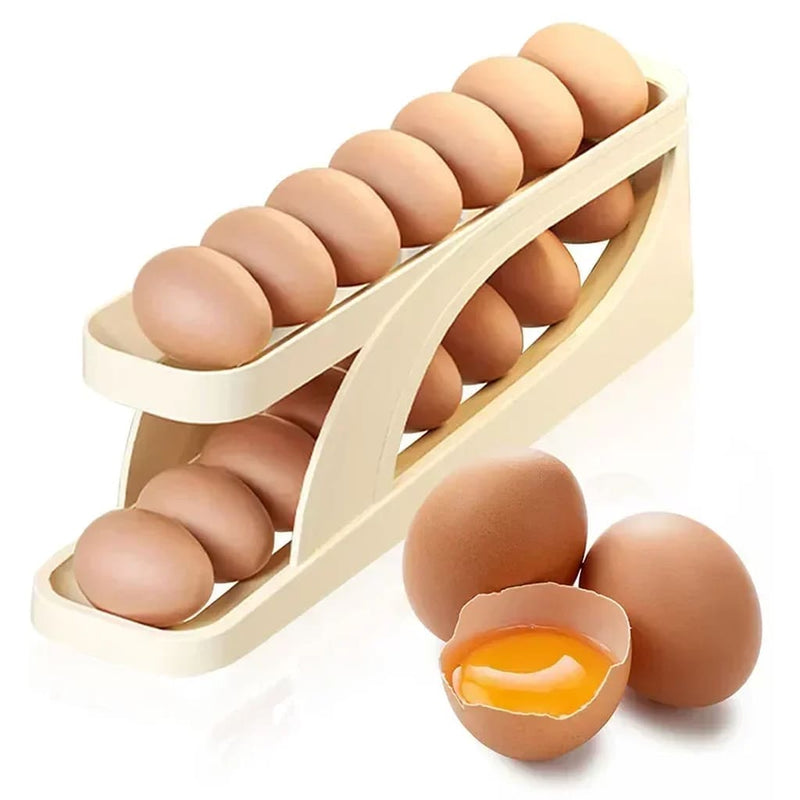 Organizador de huevos con desplazamiento automático